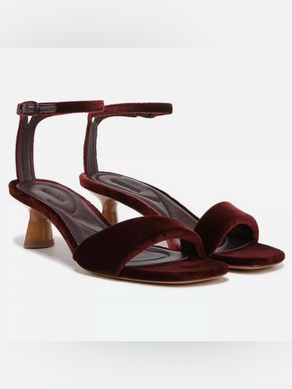 Vince Prue City Kitten Heel Sandal in Pinot Velvet 8.5 M